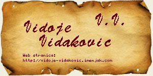 Vidoje Vidaković vizit kartica